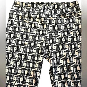 Lularoe TC cream&black top hat leggings. OG designer Patrick quality& fit. NWT